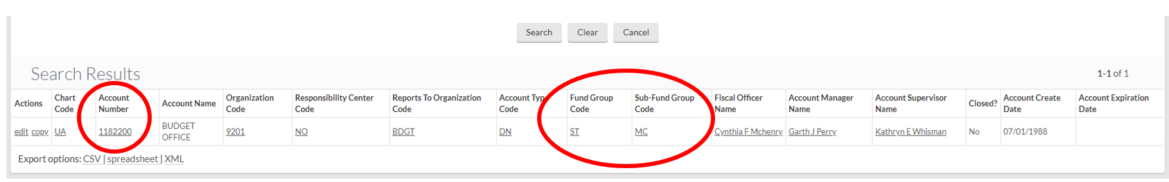 Once you have taken note of the Fund and Sub-Fund, click the account number for additional detail
